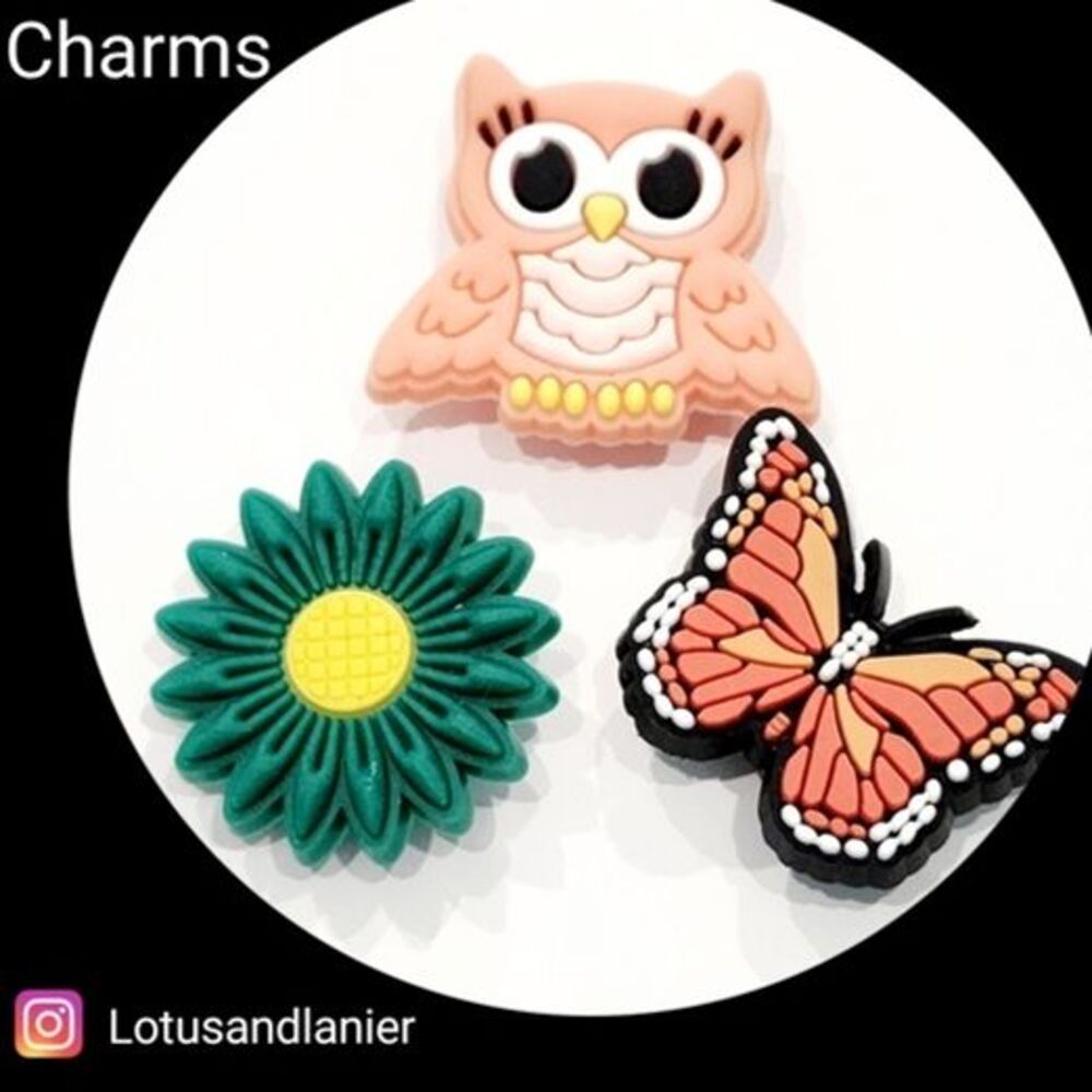 Shoe Charms Owl Charms Set of 3
